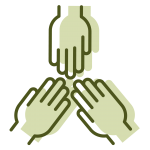 hands coming together icon