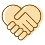 Hand with closed hands icon