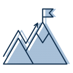 Mountains with flag icon